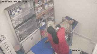 Aunty’s Salwar Comes Down in the Clinic While a Lady Doctor Fingers Her on Hidden CCTV