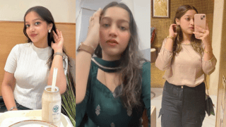Gorgeous Cat-Eyed College Girl Shows Her Face and Body Then Goes Home and Pinches Her Nipples Hard
