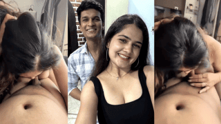 Sexy Mumbai Girl Gives Passionate Deepthroat Blowjob on the Top Floor Near the Balcony Window